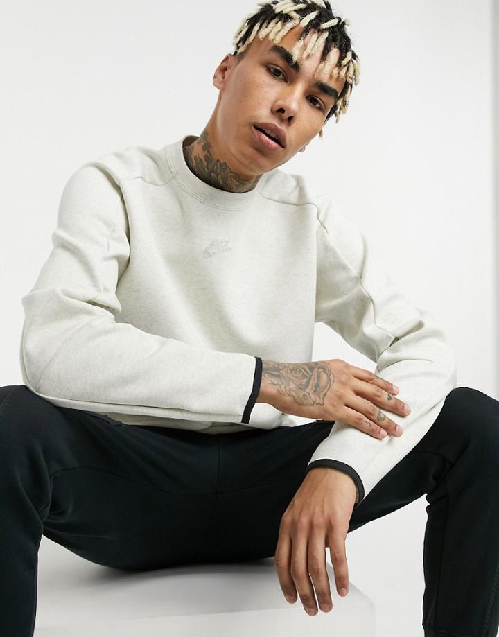 Nike Revival Tech Fleece Crew Neck Sweatshirt In White