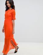 Y.a.s Lace Embroidered Maxi Dress - Orange