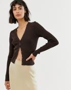 & Other Stories Lightweight Cardigan In Brown - Brown