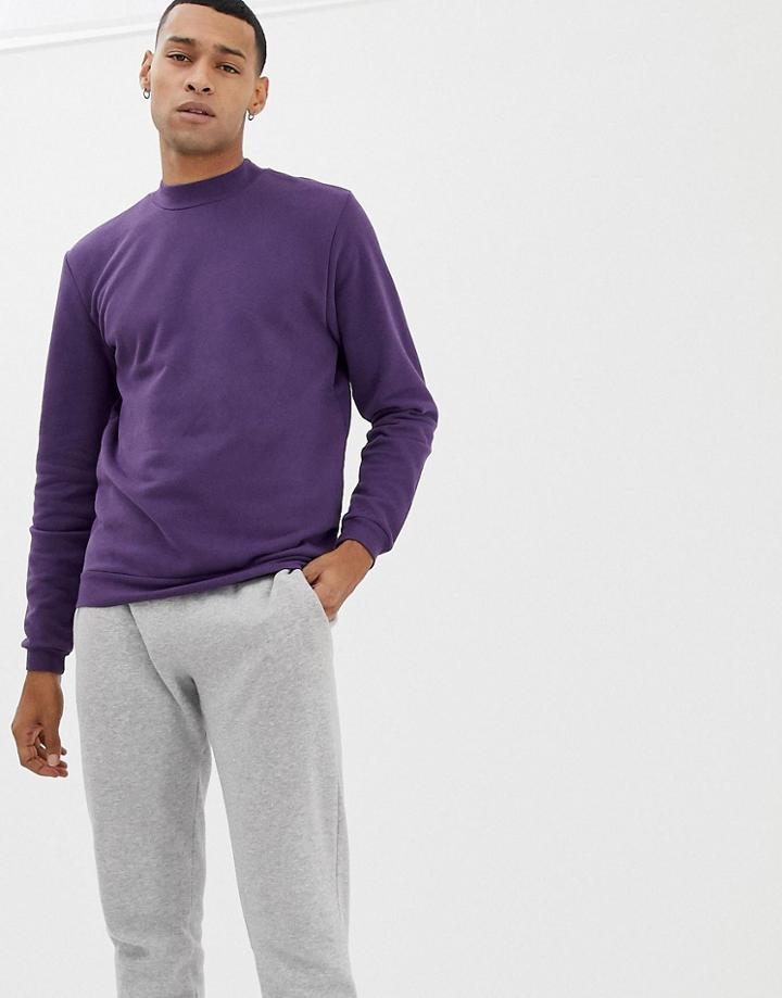 Jefferson Peached Crew Neck Sweat-purple