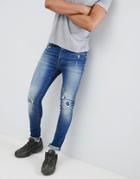 Mennace Blue Distressed Super-skinny Cordoza Jeans - Blue