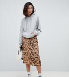 Na-kd Tiger Print Midi Skirt