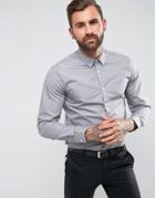 New Look Poplin Shirt In Regular Fit In Light Gray - Gray