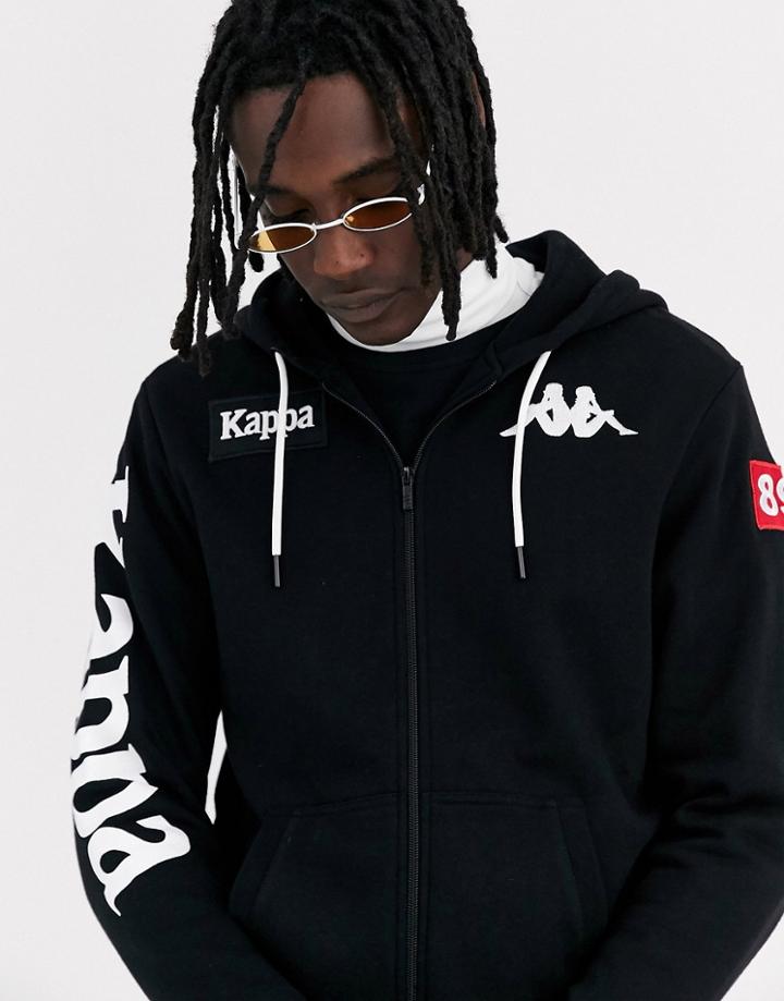 Kappa Authentic La Beris Hoodie With Sleeve Logo In Black