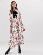 Sister Jane Maxi Button Front Dress With Rhinestone Buckle In Romantic Floral - Multi