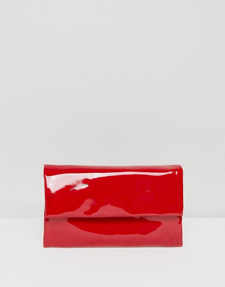 Bershka Oversize Vinyl Wallet - Red