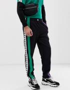 Kappa Authentic Balic Jogger With Logo Taping In Black - Black