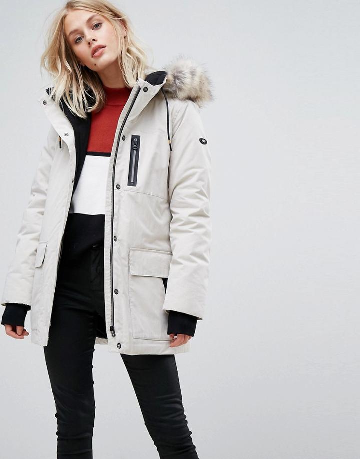 Esprit Down Parka Jacket - Beige