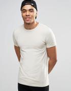 Asos Muscle T-shirt With Crew Neck In Cement - Cement