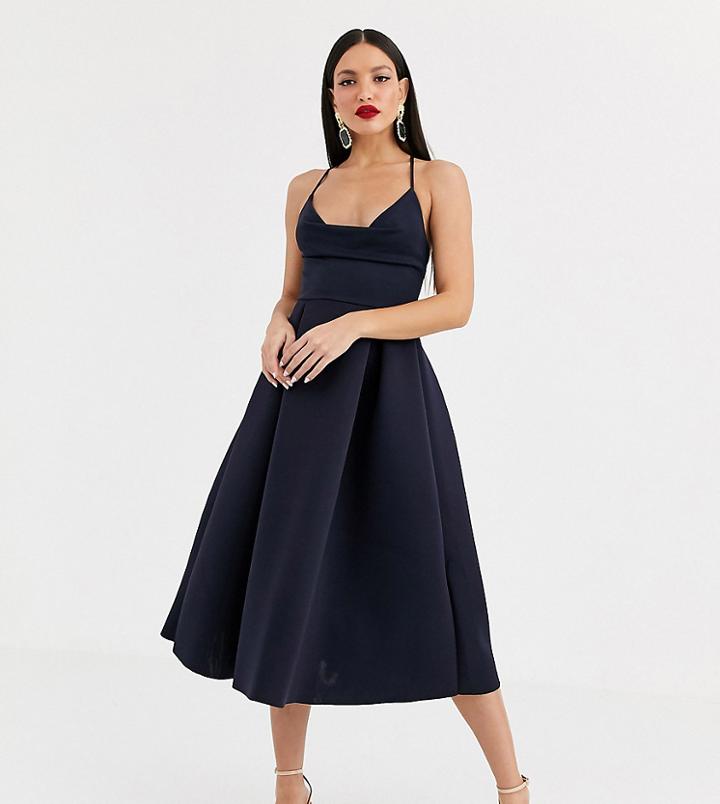 Asos Design Tall Cowl Neck Cami Midi Prom Dress