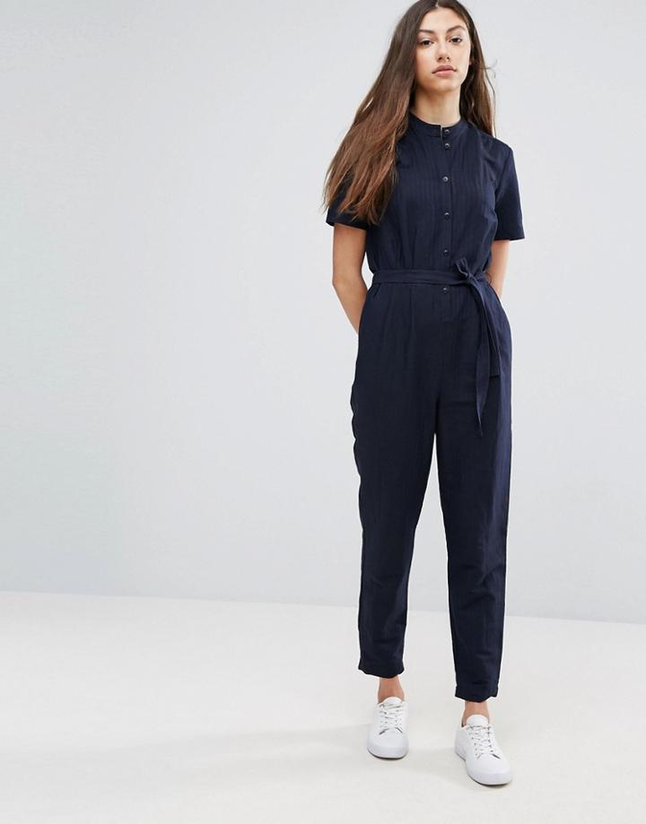 Ymc Herringbone Jumpsuit - Navy