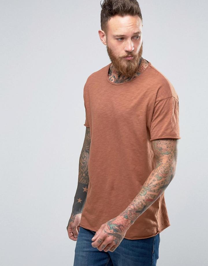 Nudie Raw Hem T-shirt - Tan