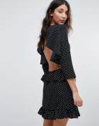 Unique 21 Frill Backless Mini Dress - Black