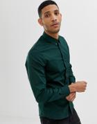 Only & Sons Cotton Shirt With Button Down Collar In Scarab Green - Green