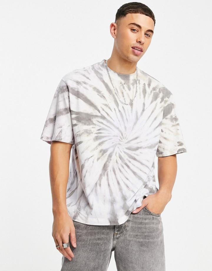 River Island Oversized Tie Dye T-shirt In Purple