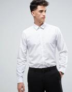 New Look Regular Fit Smart Shirt With Polka Dots In White - White