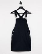 Brave Soul Pippa Denim Overalls Pinafore Dress-black