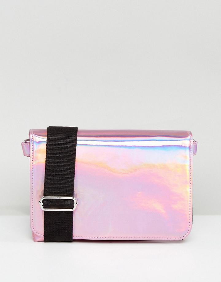Monki Holographic Cross Body Bag - Pink