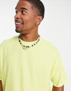 Asos Design Oversized T-shirt With Crew Neck In Bright Yellow