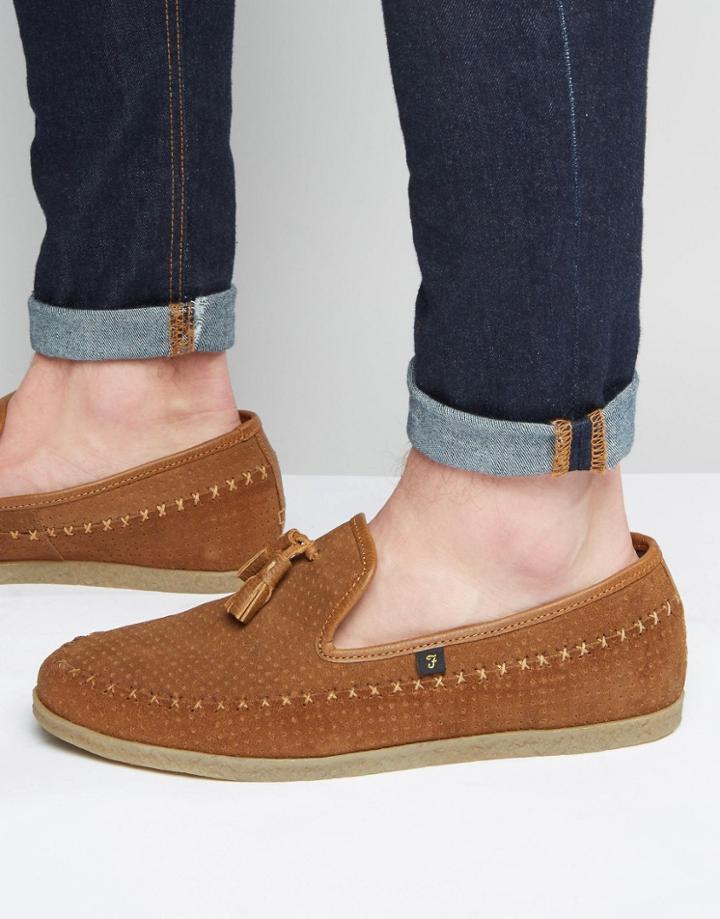 Farah Daze Suede Tassel Loafer - Brown