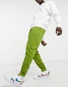 Asos Design Tapered Sweatpants With Pin Tuck In Khaki-green