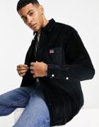Gant Shield Logo Chunky Cord Town Shirt Relaxed Fit In Black