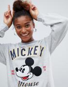 Bershka Mickey Mouse Sweatshirt - Gray