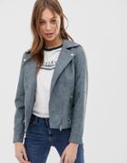 Vero Moda Faux Leather Jacket - Gray