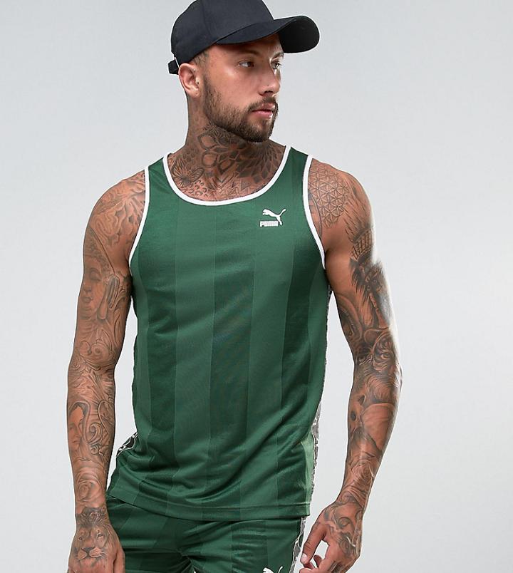 Puma Retro Soccer Tank In Green Exclusive To Asos 57657902 - Green