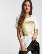 River Island T-shirt With Embossed Logo In White