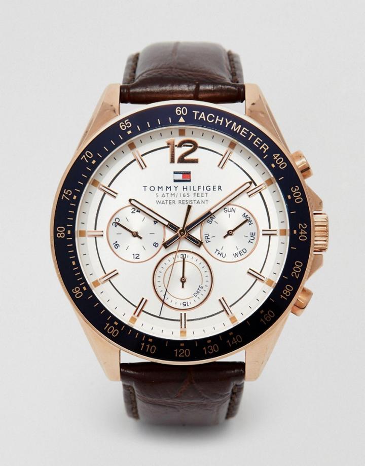 Tommy Hilfiger Luke Leather Strap Watch 1791118-brown