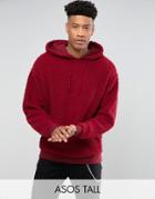 Asos Tall Borg Oversized Hoodie - Red