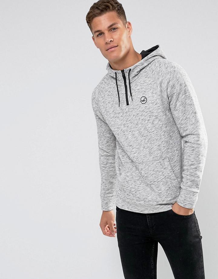 Hollister Overhead Hoodie Athletic Icon Logo In Gray Marl - Gray