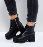 Asos Bridget Wide Fit Chunky Ankle Boots - Black