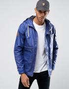 Bellfield Fisherman Style Jacket In Coated Fabric - Navy