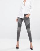 Jdy Skinny Moto Jeans - Grey Length 30