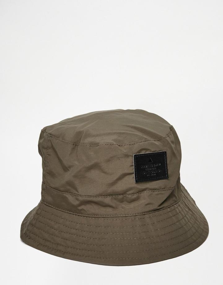 Asos Bucket Hat In Khaki Nylon - Khaki