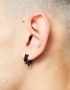 Wftw Spike Hoop Earrings In Gunmetal-black
