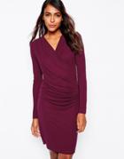Selected Lulu Body-conscious Dress With Wrap Front - Tawny Port