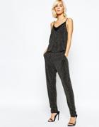 Gestuz River Jumpsuit In Disco Glitter - Gold