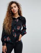 Fashion Union Blouse With High Neck In Vintage Floral - Multi