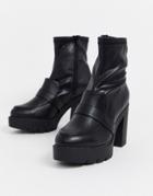 Asos Design Europe Chunky Loafer Boots In Black