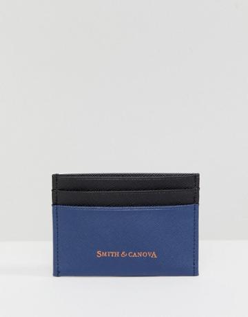 Smith And Canova Leather Card Holder - Blue