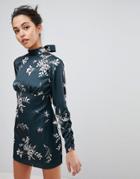 Finders Floral Mini Dress - Green
