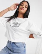 Puma Downtown Overized Logo T-shirt In White