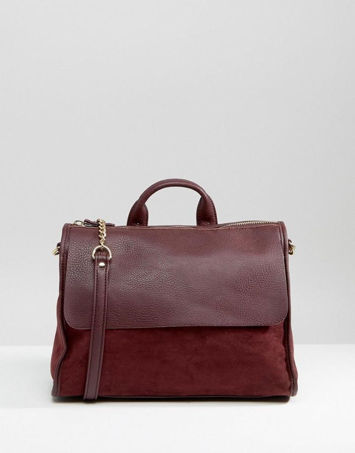 New Look Medium Minimal Satchel Bag - Purple