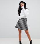 Asos Petite Mini Flippy Skirt In Check - Multi