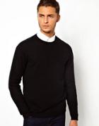 Asos Merino Crew Neck Sweater - Black