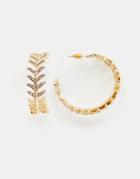 Asos Design Hoop Earrings With Pretty Jewel Design In Rose Gold - Gold