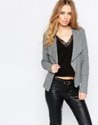 Y.a.s Evita Short Wool Cardigan - Light Gray Melange